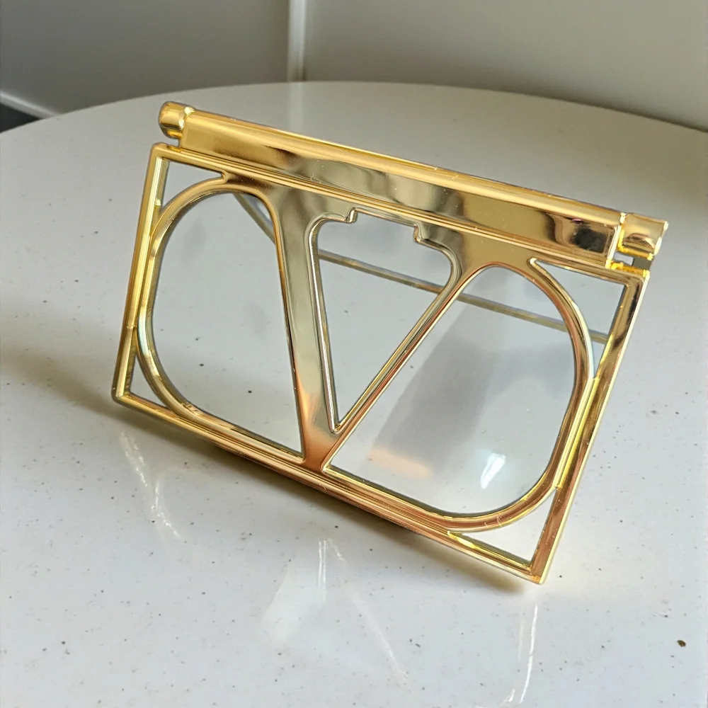 Valentino Gold V-Logo Travel Compact Mirror NEW GWP